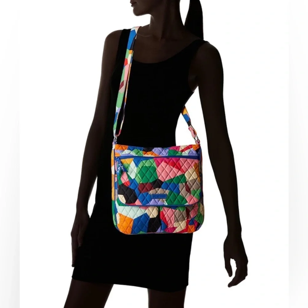 NWT Vera Bradley Women's Cotton Double Zip Mailbag Crossbody Purse - Picture 2 of 10